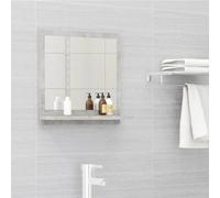 Kaloriko Specchio da bagno grigio cemento, 40 x 10,5 x 37 cm, in legno con ripiano, moderno specchio da parete per bagno, lavanderia e toilette degli ospiti, pratico portaoggetti