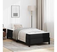 Kaloriko Struttura letto con materasso nero 90 x 200 cm in tessuto supporto ergonomico con rete doga sommier supporto per camera matrimoniale o guest room design moderno