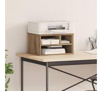 Kaloriko Supporto per stampante in legno di quercia Artisan, 40 x 32 x 22,5 cm, con spazio per ufficio e casa, scaffale mobile per stampante, per carta, documenti, cartelle, mobili da ufficio