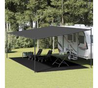 Kaloriko Tappeto per tenda da 400 x 700 cm, nero, in HDPE, robusto accessorio per tenda con occhielli per il fissaggio, come base per campeggio, escursionismo, outdoor, festival, protezione da vento e