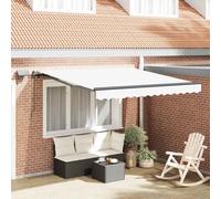 Kaloriko Tenda sole parasole retrattile bianco 300x250 cm tessuto resistente all'acqua e ai raggi UV, sistema avvolgibile estensibile per balcone, terrazza e giardino