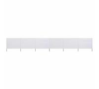 Kaloriko Tessuto antivento, 6 pezzi, colore bianco sabbia, 800 x 120 cm, con 7 pali in legno, resistente alle intemperie, per giardino, balcone, terrazza, esterni, campeggio, protezione dai raggi UV e
