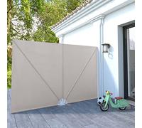 Kaloriko Ventaglio laterale pieghevole per terrazza, 300 x 200 cm, in poliestere, con telaio in acciaio, impermeabile e resistente alle intemperie, pieghevole, resistente ai raggi UV, con supporto per