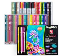 Kalour, set di 60 matite per disegno artistico, comprese matite a olio, metalliche, ad acquerello, al neon, pastelli macaron. Ideale per schizzi, colorazione e lavori fai-da-te, regalo per adulti
