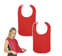 Kalsey 2 Pezzi Bavaglini Riutilizzabili Impermeabili Per Adulti E Anziani, Bavaglini Per Anziani, Riutilizzabile Grembiule Protezione Abbigliamento Lavabile, Lavabili Per Adulti, Grigio (red)