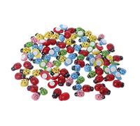 Kalttoy 100 mini adesivi a forma di coccinelle in miniatura, ornamento fai da te per giardino fatato