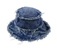 Kalttoy Cappello alla pescatora per donna adolescente pieghevole morbido pescatore sfilacciato Trim vacanza primavera resistente al sole con corda per il mento per donna cappello traspirante unisex