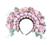 Kalttoy Cerchietto per capelli alla moda con fiori su entrambi i lati, accessorio unico per riunioni formali
