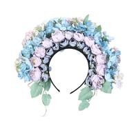 Kalttoy Cerchietto per capelli alla moda con fiori su entrambi i lati, accessorio unico per riunioni formali