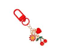 Kalttoy Charm blu marino ciondolo spiaggia moda fiore cuore ciliegie portachiavi spiaggia blu portachiavi fascino gioielli accessorio carino portachiavi per ragazze, D, Taglia unica