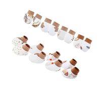 Kalttoy Confezione da 4 guanti in cotone per neonati e calzini coordinati per genere neutro che proteggono la pelle tenera dai graffi per bambini, copertura antigraffio per le mani, Set da 5., Taglia