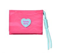 Kalttoy Elegante borsa corta in PU con combinazione di colori caramella tasche per carte integrate e finestra di identificazione trasparente per donne porta carte di credito con finestra ID, C