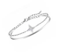 Kalttoy Gioielli contemporanei eleganti di doppio strato dello zircone della stella di doppio strato con la pietra scintillante della stella che cattura l'occhio