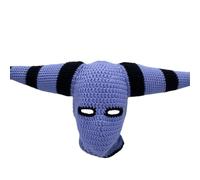 Kalttoy Novità copertura del viso cappello lavorato a maglia per donne uomini inverno caldo adulto festa di Halloween costume campeggio cappello antivento sport all'aperto, Nero Viola Due Ore, Taglia