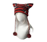 Kalttoy Ragazza Cartoon Orecchio Cappello In Maglia Y2K Partito Puntelli Foto Hot Girl Cute Bone Slouchy Crochet Ragazze Cappello Con Pompon