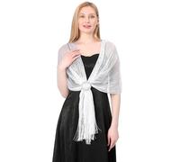 Kalttoy Scialli versatili per feste serali con frange collo avvolgente per donne Incontri Poncho avvolgente spalla per abiti da notte accessori scialle da donna per festa, bianco, Taglia unica