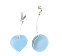 Kalttoy Set di 2 kit di pulizia portatile in microfibra Macaron ciondolo portachiavi panno per la pulizia dello schermo touch screen colorato detergente per laptop, Blu, Taglia unica