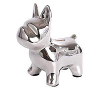 Kalttoy Statua di bulldog francese seduto in ceramica a forma di cane salvadanaio artigianato in ceramica per casa soggiorno giardino decorazione ornamento