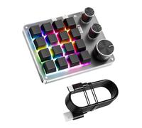 Kalttoy Tastiera meccanica USB 16Keys 3 manopole macro programmabile per le attività di ufficio