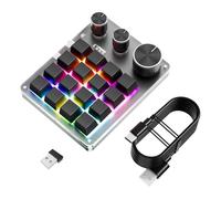 Kalttoy Tastiera meccanica USB 16Keys 3 manopole macro programmabile per le attività di ufficio