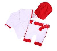 Kalttoy Tuta da fotografia infantile Cappello da baseball e uniforme T-shirt Pantaloni Set Photostudio Puntelli Costume Neonato Doccia Regalo Foto Ragazzo