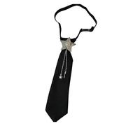 Kalttoy Unisex Punk Catena di Metallo Stella Pre-Legato Piccolo Cravatta Giapponese Scuola Uniforme Regolabile Nero Cravatta Gioielli Papillon Moderno Catena Collare Cravatta, Multicolore, 32CM