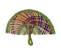 Kalttoy Ventaglio in paglia intrecciata a mano, adatto ai viaggi per uso quotidiano e decorazione da parete per occasioni speciali
