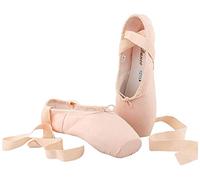 KALUNBS Scarpe da Punta Balletto Scarpe da Danza Pantofola Rosa con Nastro E Silicone Punta