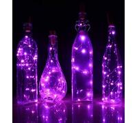 KALUO 3M 30 LED viola bottiglia luci (6 confezioni), filo di rame sughero luci a batteria per bottiglie di vino, luci stellate per feste, matrimoni, decorazioni natalizie (viola)
