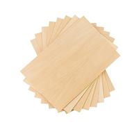KALUROIL 10 PCS Legno grezzo compensato in tiglio - per modellismo, pirografia, traforo laser e fai-da-te(300 * 200 * 3mm)
