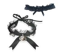 KALUROIL 2 PCS Giarrettiere e reggicalze in pizzo floreale per sposa - Set di anelli per le gambe sexy e confortevoli - Accessori per il corpo da ballo - Regali per donne e ragazze