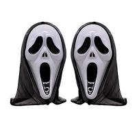 KALUROIL 2 PCS Maschera Scream-Maschera per urlo in lattice naturale di alta qualità per Halloween, feste e cosplay - Realistica e facile da pulire