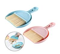 KALUROIL 2 PCS Set Mini Scopa e Paletta, Mini Plastica Paletta Spazzola, Set Scopa Piccola per Bambini, Strumento di Pulizia Multifunzione con Scopa Paletta per Ufficio (Blu+Rosa)