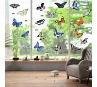KALUROIL 20 PCS Adesivi Anticollisione Per Uccelli adesivi per finestre anti-collisione - Farfalle e api in PVC ecologico - Decorazioni per finestre per la cucina, la camera da letto e il bagno