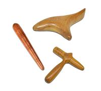 KALUROIL 3 PCS Strumento di legno Gua Sha per massaggi manuali - Raschietto anticellulite per rilassare i muscoli e alleviare lo stress - Corpo Gua Sha Paddle triangolare