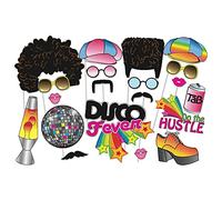 KALUROIL Anni '70 Disco Revival: Set di 25 Accessori Fotografici per Feste Retro Glow con Cornice Gonfiabile in PVC - Ideale per Selfie Funky e Foto di Gruppo alla Tua Festa