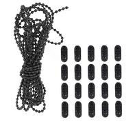 KALUROIL Catenella Per Tende A Rullo Tende Verticali Catena Inferiore Cieca in POM Resistente per Riparazioni e Ricambi Con 20 fibbie di perline - Lunghezza 10m (Nero)