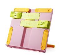 KALUROIL Leggio Per Libri- Supporto per Libri da Cucina Regolabile in plastica, Porta Libri Pieghevole per Tablet, Ricette, Musica e Documenti - Ideale per Casa, Ufficio e Scuola（Rosa Smerigliato）