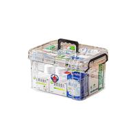KALWEL, Scatola di immagazzinaggio per medicinali, trasparente di grande capacità, doppio organizzatore di medicinali con manico, organizzatore di medicinali per la casa, il dormitorio, (23,6 cm (L) ×