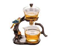 KALWEL, Set da tè in vetro Lazy Kung Fu, set da tè automatico, set da tè semi automatico, teiera magnetica, teiera a goccia, set da tè automatico in vetro, tazze da tè di lusso per la casa Teiera