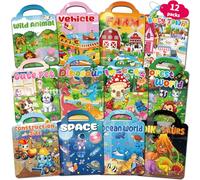Kalysky 12 libro adesivi riutilizzabili, 600+ stickers bambini attacca stacca 3D per bambini 2-4, libri di attività adesivi, giocattoli educativi, regali di compleanno