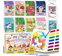 Kalysky 24 Libri da Colorare gadget compleanno bambini, mini libri da colorare Carta per Pittura ad acqua per di 4-8 anni Bambini Regalo Gadget Regalini fine Festa Compleanno