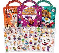 Kalysky Confezione da 3 libri adesivi riutilizzabili per Halloween per | Libro adesivo 3D Puffy per bambini dai 3 ai 5 anni, adesivi di Halloween per bambini, regali di Halloween e giocattoli per i