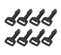 KAM 10 ganci girevoli in plastica a scatto per moschettone, moschettone, chiusura a scatto, per zaino, tracolla, borsa da viaggio, borsa, collare per animali domestici, 20 mm, nero