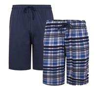 KAM Confezione Doppia Sleep Shorts Pigiama Tradizionale In Cotone Navy
