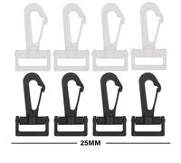 KAM Girevole Scatto Gancio Neri & Bianchi Plastica Cinturino Connettore Adjuster