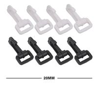 KAM Girevole Scatto Gancio Neri & Bianchi Plastica Cinturino Connettore Adjuster