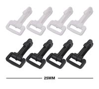 KAM Girevole Scatto Gancio Neri & Bianchi Plastica Cinturino Connettore Adjuster