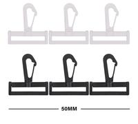 KAM Girevole Scatto Gancio Neri & Bianchi Plastica Cinturino Connettore Adjuster