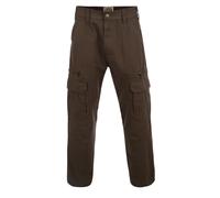 Kam Pantaloni Combat/Cargo In Cotone Khaki Per Uomo Taglia Grande Fit Relaxed